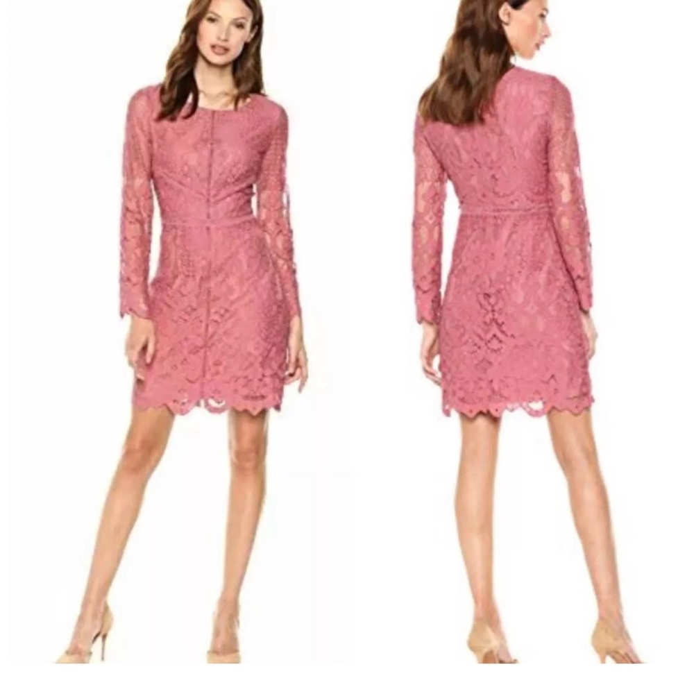 Cupcakes & Cashmere Pink Long Sleeve Sheath Dress